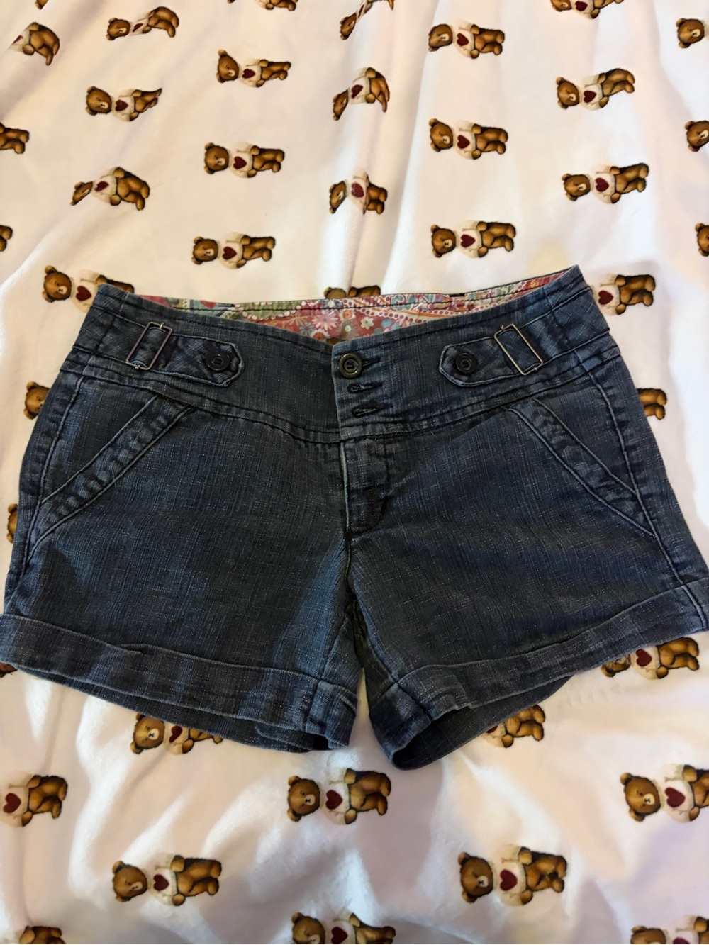 Copper Key Dark Blue Denim-Style Women's Shorts